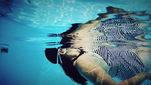 View of swimming in sea