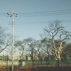Electricity pylon against sky
