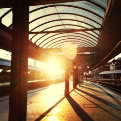 Sun shining through built structure