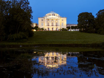 Reflection of building in lake