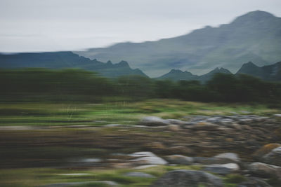 Scenic view of mountains against sky