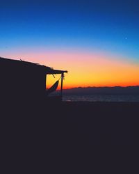 Scenic view of sea against clear sky during sunset