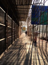 Man walking in corridor