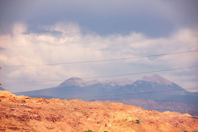 Low angle view of mountain against sky
