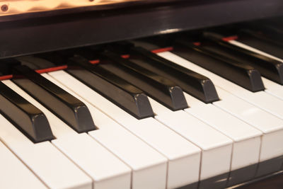 Close-up of piano keys