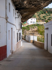 Empty alley amidst buildings in town