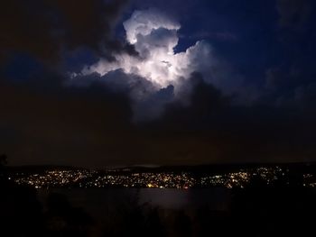 Illuminated cityscape at night