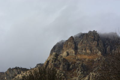 Low angle view of mountain against sky