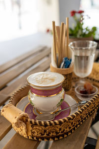 Close-up of coffee on table