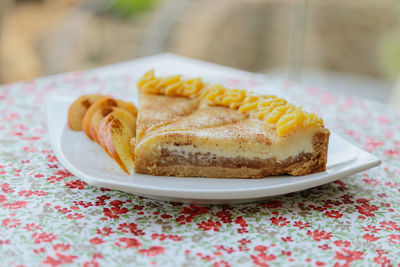 Close-up of food in plate on table