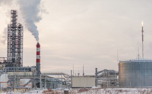 Smoke from chimneys at the factory