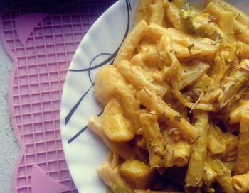 Close-up of pasta in plate