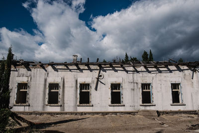 Exterior of old building against sky