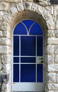 Closed door of old building