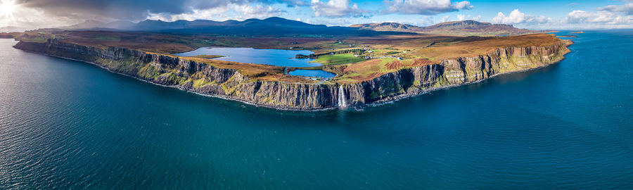 High angle view of sea against sky