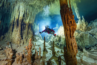 Scenic view of sea and rock formation