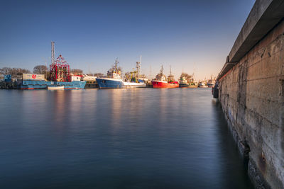 Fishing ships in the harbor 