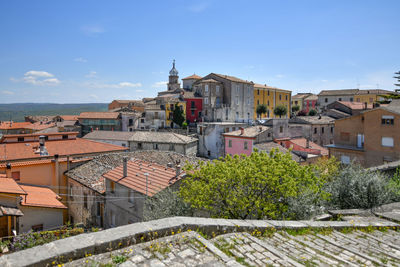 Panoramic view of sepino, a medieval village of molise region in italy.