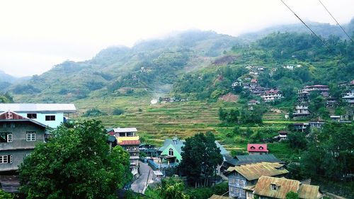 High angle view of town