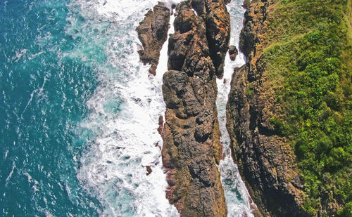 Panoramic view of sea and rock formation