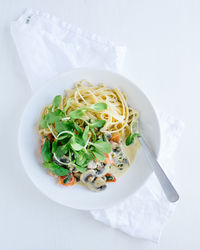 High angle view of food in bowl