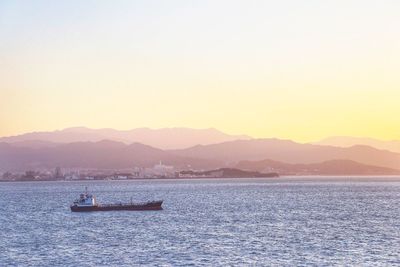 Boats sailing in sea