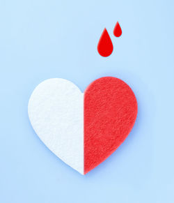 Close-up of heart shape over white background
