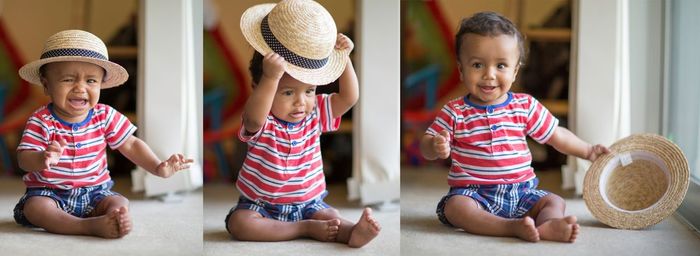 Boy looking at camera