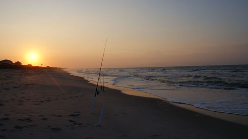 Scenic view of sea at sunset