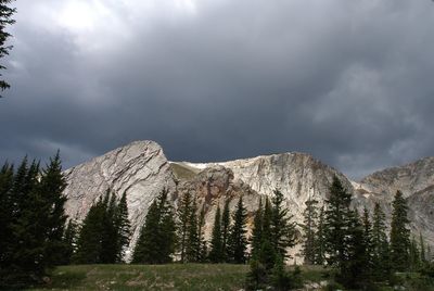 Scenic view of landscape against cloudy sky