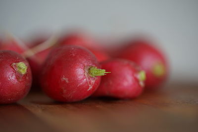 Close-up of strawberries on table