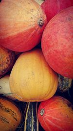 Close-up of pumpkins in market