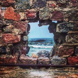 Rock formation in sea