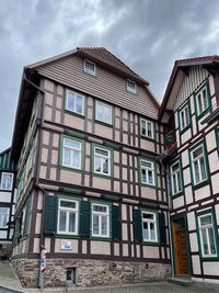 Low angle view of old building against sky
