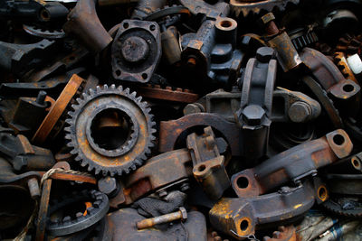 Close-up of rusty machine part