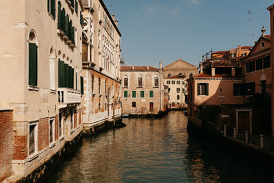 Canal amidst buildings in city