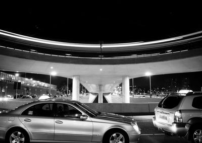 Cars in parking lot at night