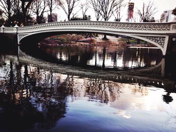 Reflection of bridge on water