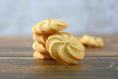 Close-up of cookies on table