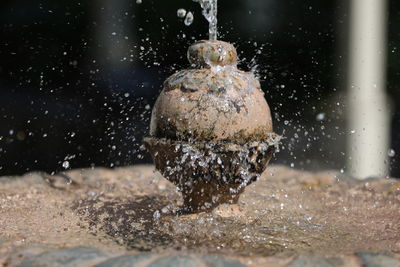 Water splashing in mud