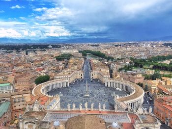 High angle view of st peters basilica and buildings