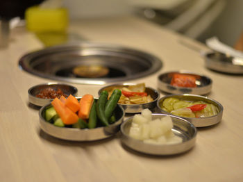 Close-up of salad served in plate