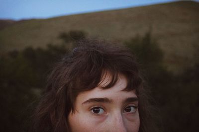 Close-up portrait of young woman