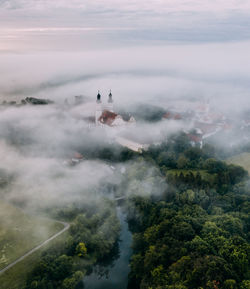 High angle view of landscape against sky