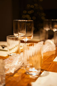 Close-up of glass on table