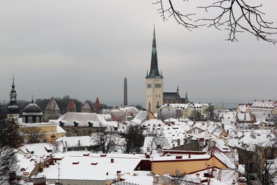 Panoramic view of tallinn old town, estonia