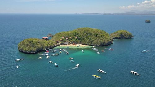 High angle view of island