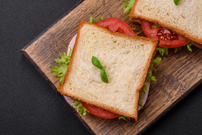 Close-up of food on cutting board