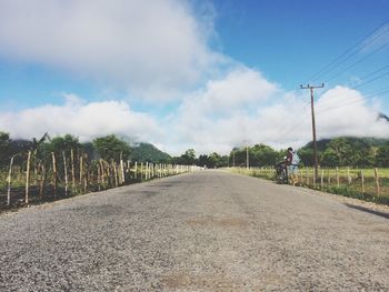 Surface level of road against sky