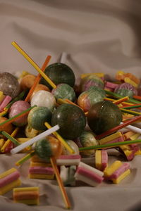 Close-up of colorful easter eggs